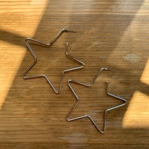 Urban outfitters silver star hoop earrings pair